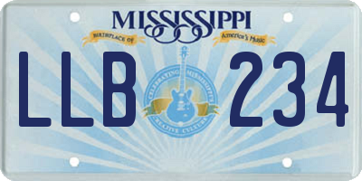 MS license plate LLB234
