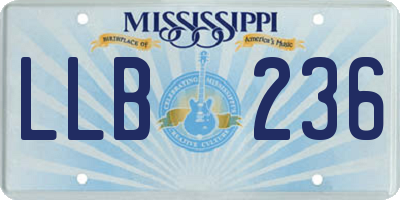 MS license plate LLB236