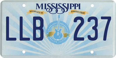 MS license plate LLB237