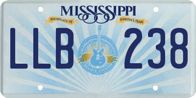 MS license plate LLB238