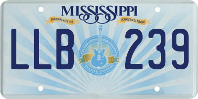 MS license plate LLB239