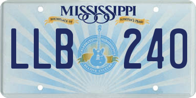 MS license plate LLB240