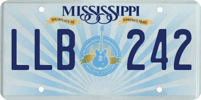 MS license plate LLB242