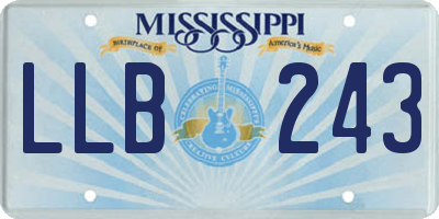 MS license plate LLB243