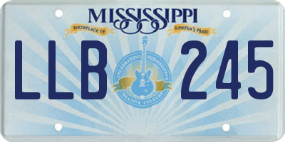 MS license plate LLB245