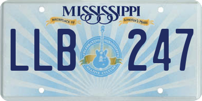 MS license plate LLB247