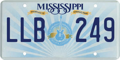 MS license plate LLB249
