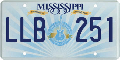 MS license plate LLB251