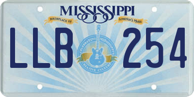 MS license plate LLB254