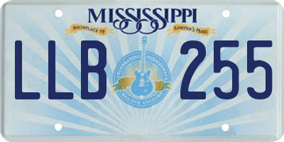 MS license plate LLB255