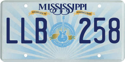 MS license plate LLB258