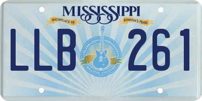 MS license plate LLB261