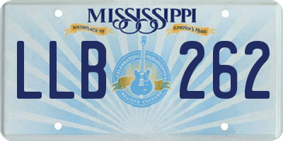 MS license plate LLB262