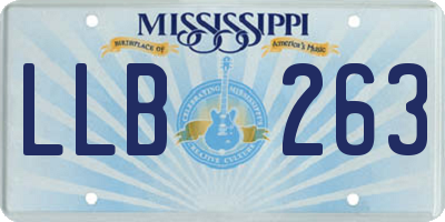 MS license plate LLB263
