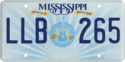 MS license plate LLB265