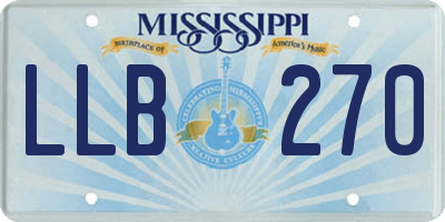 MS license plate LLB270