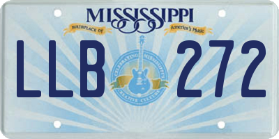 MS license plate LLB272