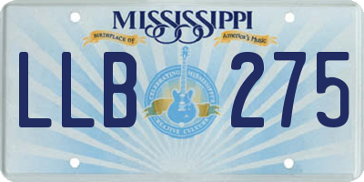 MS license plate LLB275