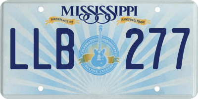 MS license plate LLB277