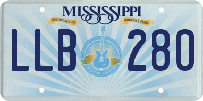MS license plate LLB280