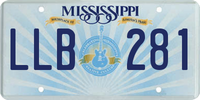 MS license plate LLB281
