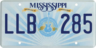 MS license plate LLB285