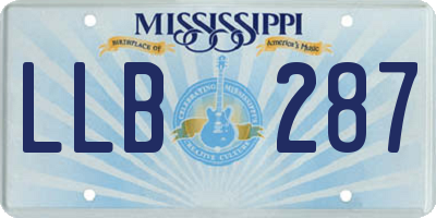 MS license plate LLB287