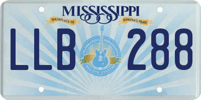 MS license plate LLB288
