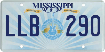 MS license plate LLB290