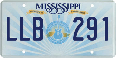 MS license plate LLB291