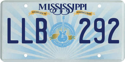 MS license plate LLB292