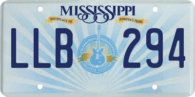 MS license plate LLB294