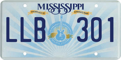 MS license plate LLB301