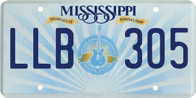 MS license plate LLB305