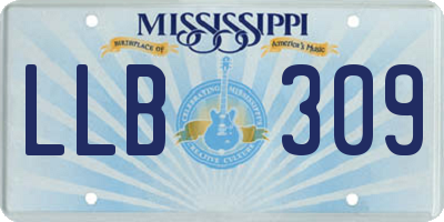 MS license plate LLB309