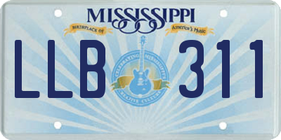 MS license plate LLB311