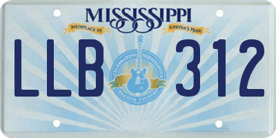 MS license plate LLB312