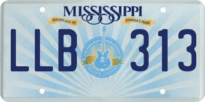 MS license plate LLB313