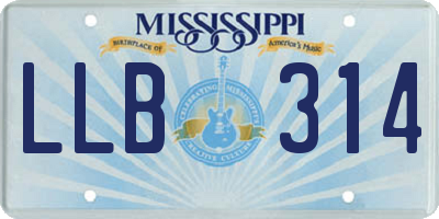 MS license plate LLB314