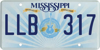 MS license plate LLB317