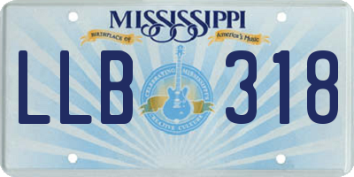 MS license plate LLB318
