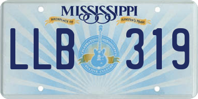 MS license plate LLB319