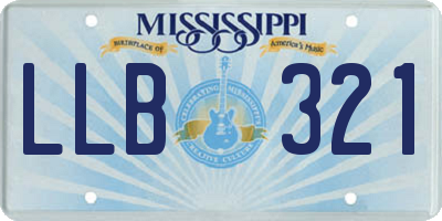 MS license plate LLB321