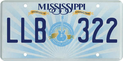 MS license plate LLB322