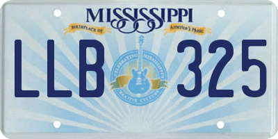 MS license plate LLB325