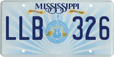 MS license plate LLB326