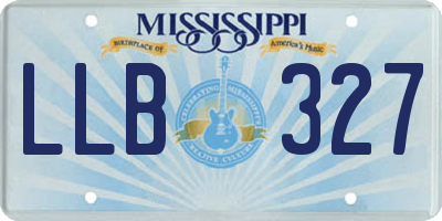 MS license plate LLB327