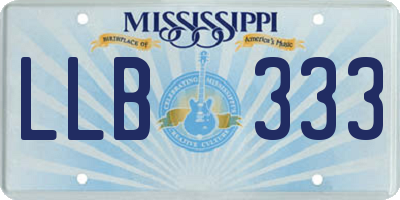 MS license plate LLB333