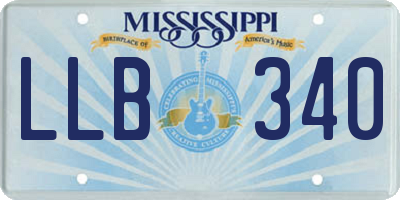 MS license plate LLB340