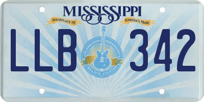 MS license plate LLB342
